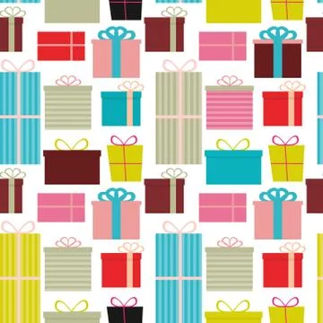 Different Gift Box Seamless Pattern Background  Illustrati Stock Illustration