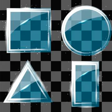 Different Glass Banners Stock Illustration