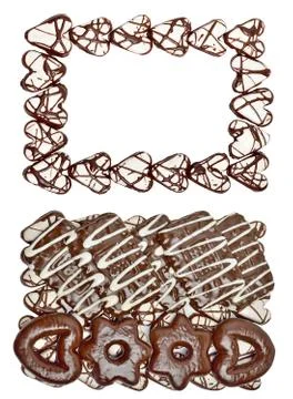 Different glazed chocolate biscuits Stock Photos