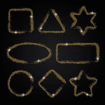 Different gold frames vector Stock Illustration