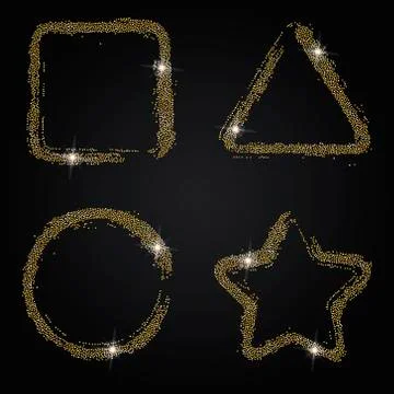 Different gold frames vector Stock Illustration