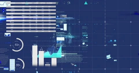 Different graphs and statistics 스톡 동영상 111965090