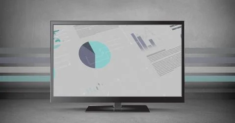 Different graphs in an LCD screen Stock Illustration