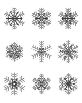 Different gray snowflakes Stock Illustration