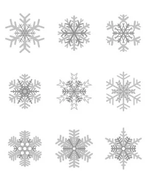 Different gray snowflakes Stock Illustration