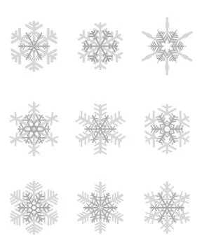 Different gray snowflakes Stock Illustration