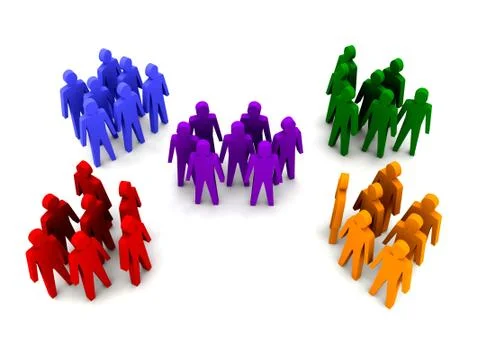 Different groups of people. Concept 3D illustration Stock Illustration