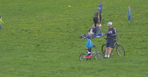 Different Groups of People on Green Lawn Stock Footage 62792915