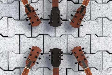 Different guitars Illustrazione stock
