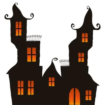 Different Halloween castles Stock Illustration