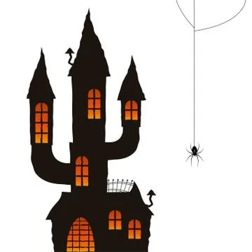 Different Halloween castles Stock Illustration