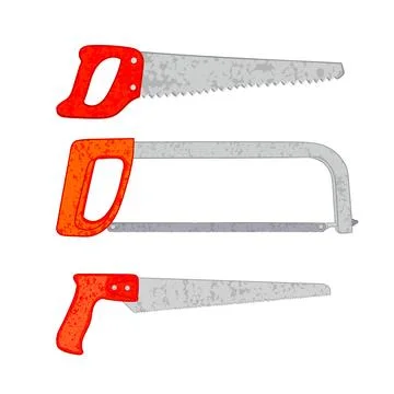 Different Hand Saws Illustration Set Stock Illustration