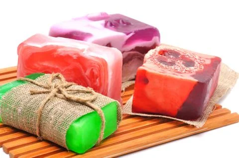 Different handmade soaps Stock Photos