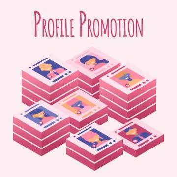 Different happy people profiles vector illustration. Dating application, love at Stock Illustration