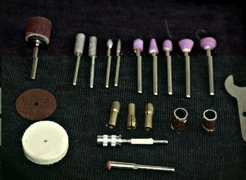 Different heads for milling machine Stock Photos