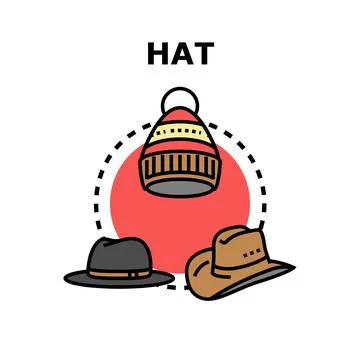 Different headwear types for various seasons and styles Stock Illustration