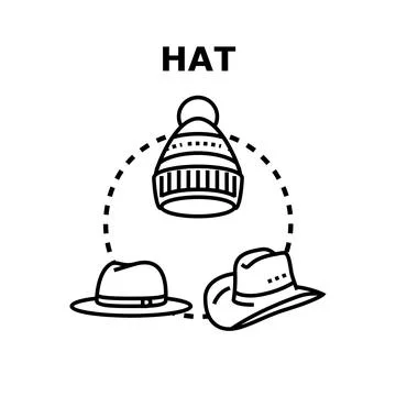Different headwear types for various seasons and styles Stock Illustration