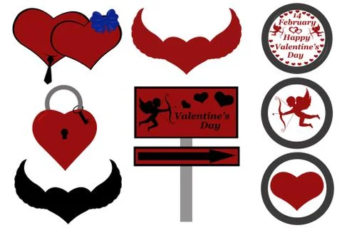 Different hearts Stock Photos