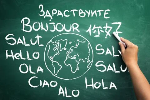 Different hello all over the world Stock Photos