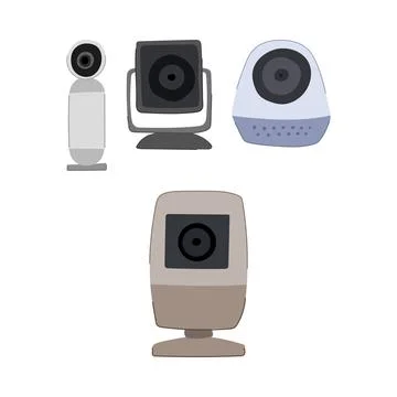 Different home security and baby monitoring cameras Stock Illustration