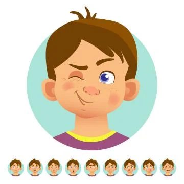 Different human emotions Stock Illustration