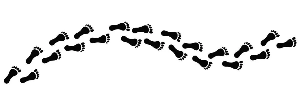 Different human footprints icon. Vector Stock Illustration