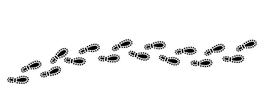 Different human footprints icon. Vector Stock Illustration