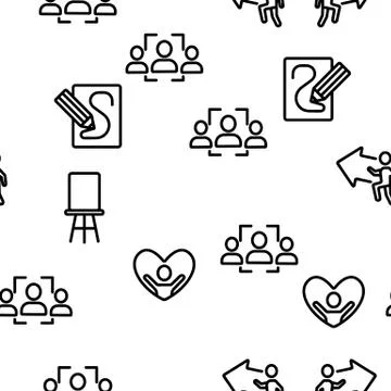 Different Human Talent Vector Seamless Pattern Stock Illustration