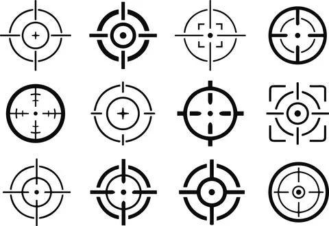 Different icon set of targets and destination. Target and aim, targeting an.. Stock Illustration