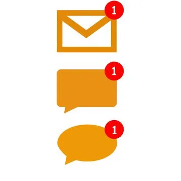 Different icons with newly received message Stock Illustration