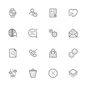 Different icons pack for webdesign or mobile design. Illustrazione stock
