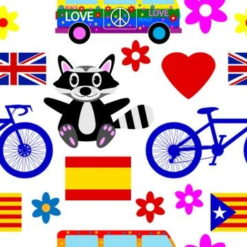 Different icons seamless pattern Stock Illustration