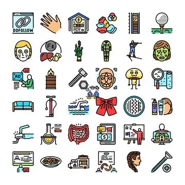 Different icons set representing various concepts and activities 스톡 일러스트