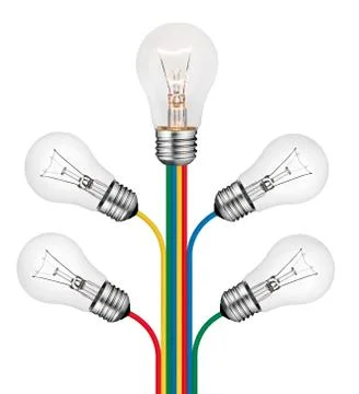 Different Ideas - Lightbulb Concept Isolated on White Stock Photos