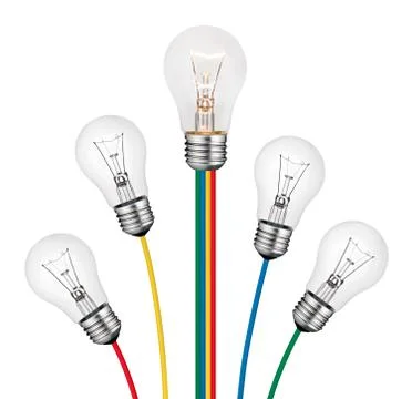 Different Ideas - Lightbulb Concept Isolated on White Stock Photos