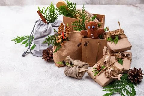 Different ideas for zero waste Christmas gift Stock Photos
