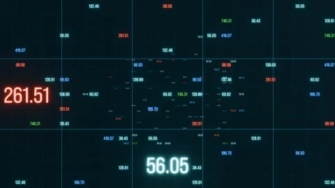 Different illuminated numbers in a wire frame. Stock Footage 276737157