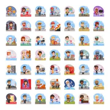 Different Illustrations of Professions Vol1 Stock Illustration