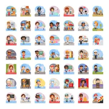 Different Illustrations of Professions Vol2 Stock Illustration