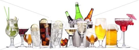 Different images of alcohol isolated Stock Photos