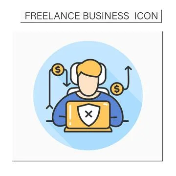 Different incomes color icon Stock Illustration