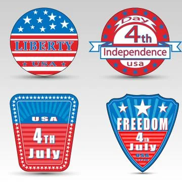 Different Independence day logos Stock Illustration