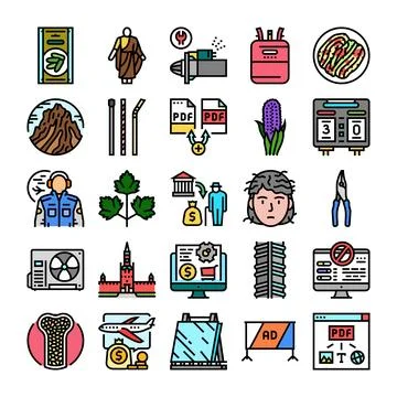 Different industries and diverse concepts collection set Stockillustratie