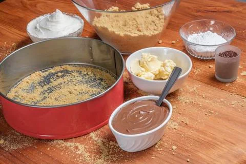 Different ingredients for a cake Stock Photos