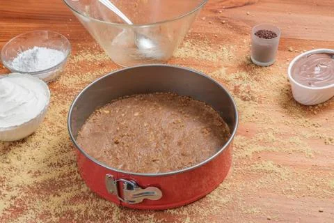 Different ingredients for a cake Foto stock