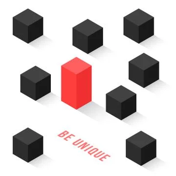 Different isometric cubes like be unique Stock Illustration