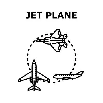 Different jet planes flying around earth globe concept Stock Illustration