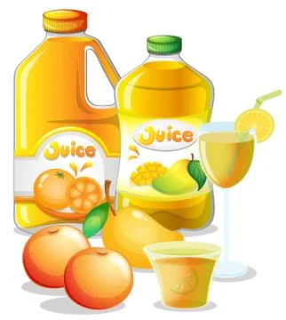 Different juice drinks Stock Illustration