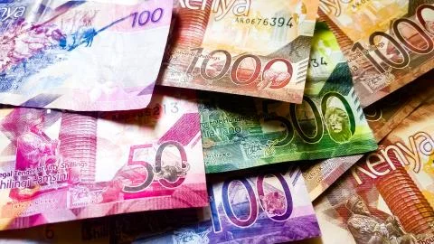 Different Kenya Banknotes Stock Photos