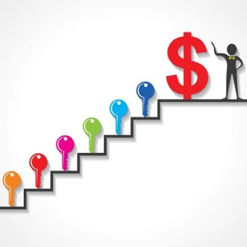 Different keys are required for make money stock vector Stock Illustration